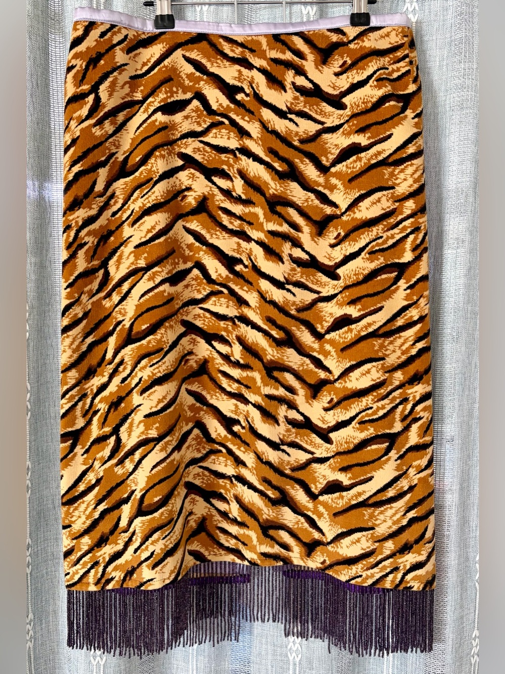Late 1990s Vintage William B Tiger Print Pencil Skirt